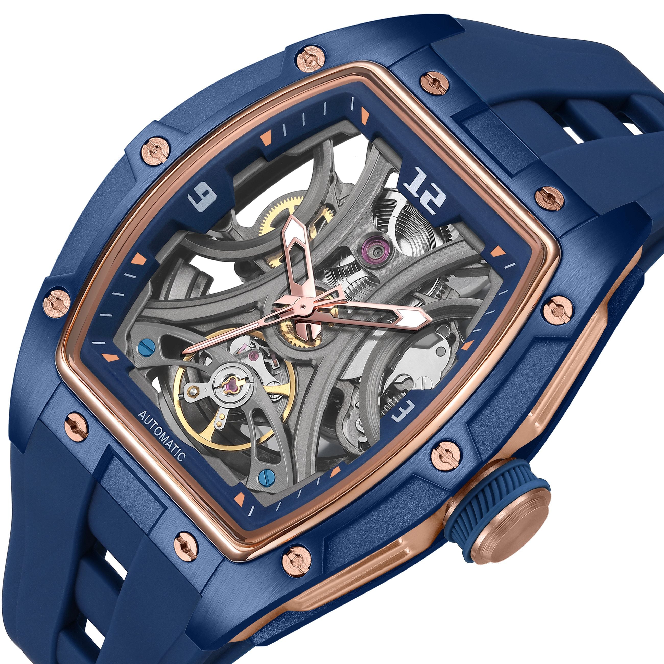 MEGIR Skeleton Dial Men Watches Luxury Automatic Mechanical Sport Watch Stainless Steel Case Man Wristwatch Clock Reloj Hombre 2245