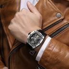 MEGIR Skeleton Dial Men Watches Luxury Automatic Mechanical Sport Watch Stainless Steel Case Man Wristwatch Clock Reloj Hombre 2245