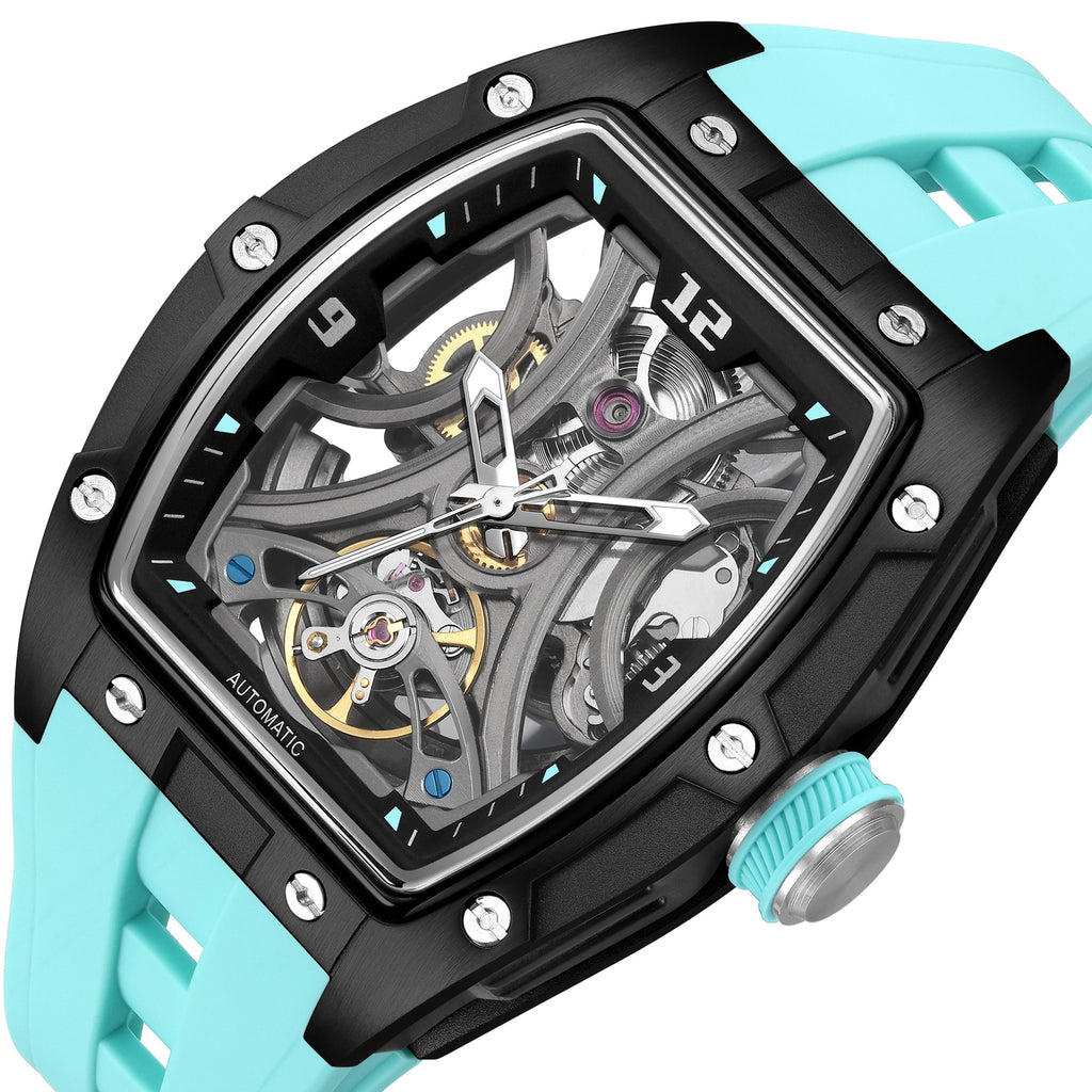 MEGIR Skeleton Dial Men Watches Luxury Automatic Mechanical Sport Watch Stainless Steel Case Man Wristwatch Clock Reloj Hombre 2245