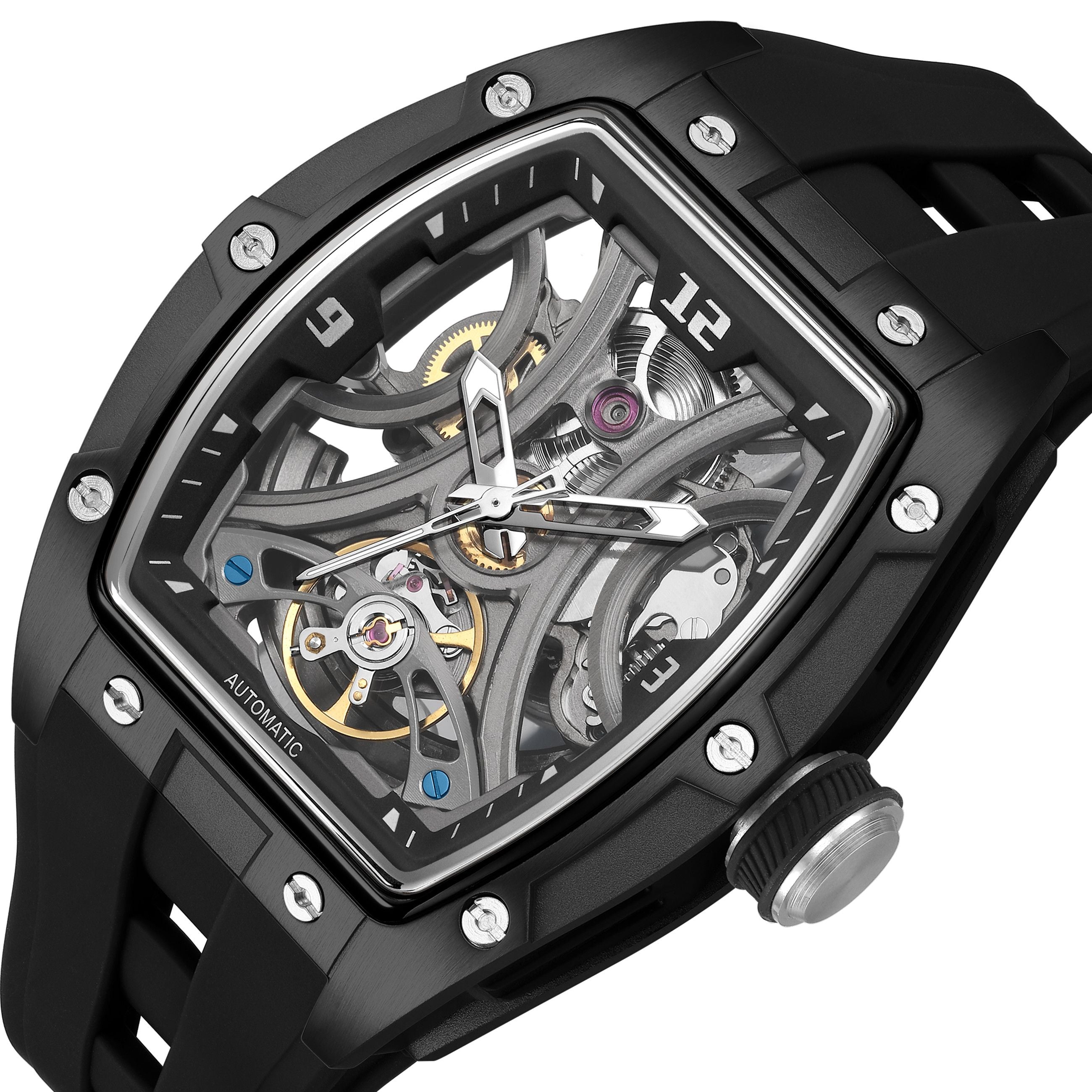 MEGIR Skeleton Dial Men Watches Luxury Automatic Mechanical Sport Watch Stainless Steel Case Man Wristwatch Clock Reloj Hombre 2245