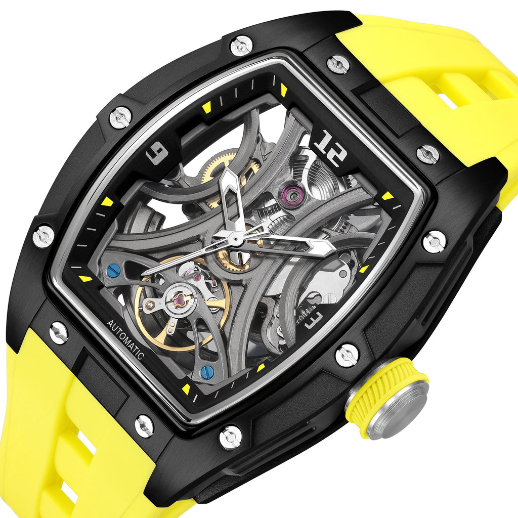 MEGIR Skeleton Dial Men Watches Luxury Automatic Mechanical Sport Watch Stainless Steel Case Man Wristwatch Clock Reloj Hombre 2245