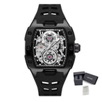 MEGIR New Men Watches Luxury Brand Automatic Mechanical Watch Skeleton Dial Silicone Strap Sports Casual Wristwatch Waterproof Clock Male Gift 8602