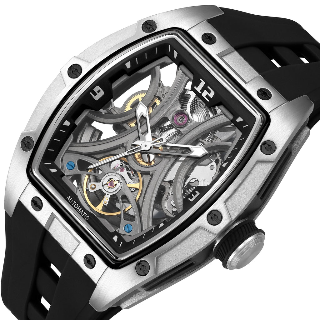 MEGIR Skeleton Dial Men Watches Luxury Automatic Mechanical Sport Watch Stainless Steel Case Man Wristwatch Clock Reloj Hombre 2245