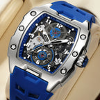 MEGIR New Men Watches Luxury Brand Automatic Mechanical Watch Skeleton Dial Silicone Strap Sports Casual Wristwatch Waterproof Clock Male Gift 8602