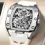 MEGIR New Men Watches Luxury Brand Automatic Mechanical Watch Skeleton Dial Silicone Strap Sports Casual Wristwatch Waterproof Clock Male Gift 8602