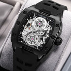 MEGIR New Men Watches Luxury Brand Automatic Mechanical Watch Skeleton Dial Silicone Strap Sports Casual Wristwatch Waterproof Clock Male Gift 8602