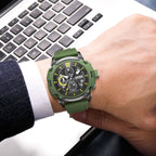 MEGIR Fashion Military Watch for Men Silicone Strap Sport Quartz Chronograph Waterproof Male Clock Wristwatch Reloj Hombre 2208