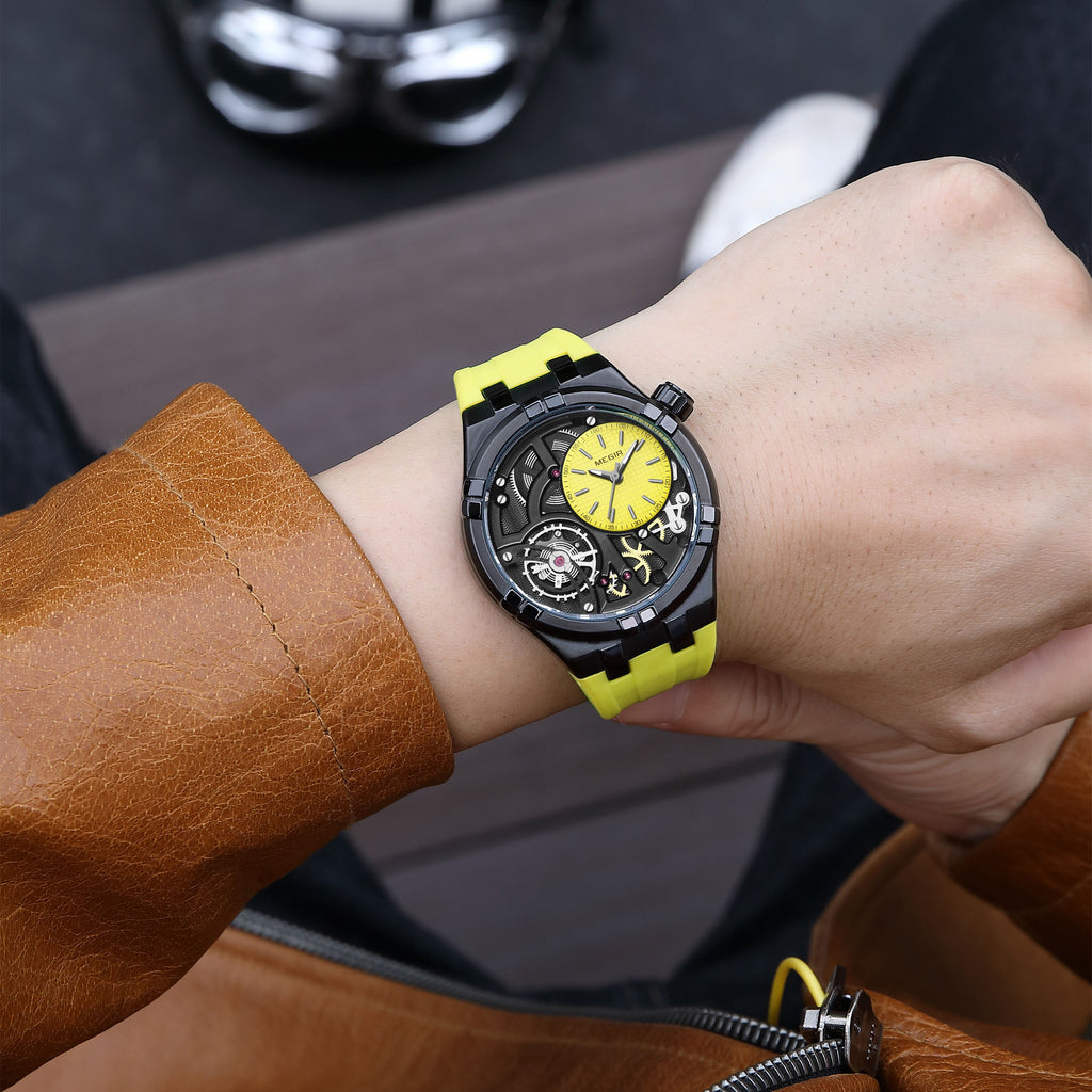MEGIR Luxury Brand Men Watch Waterproof Quartz Sport Wristwatch Luminous Hands Hollow Casual Silicone Clock Relogio Masculino 8111