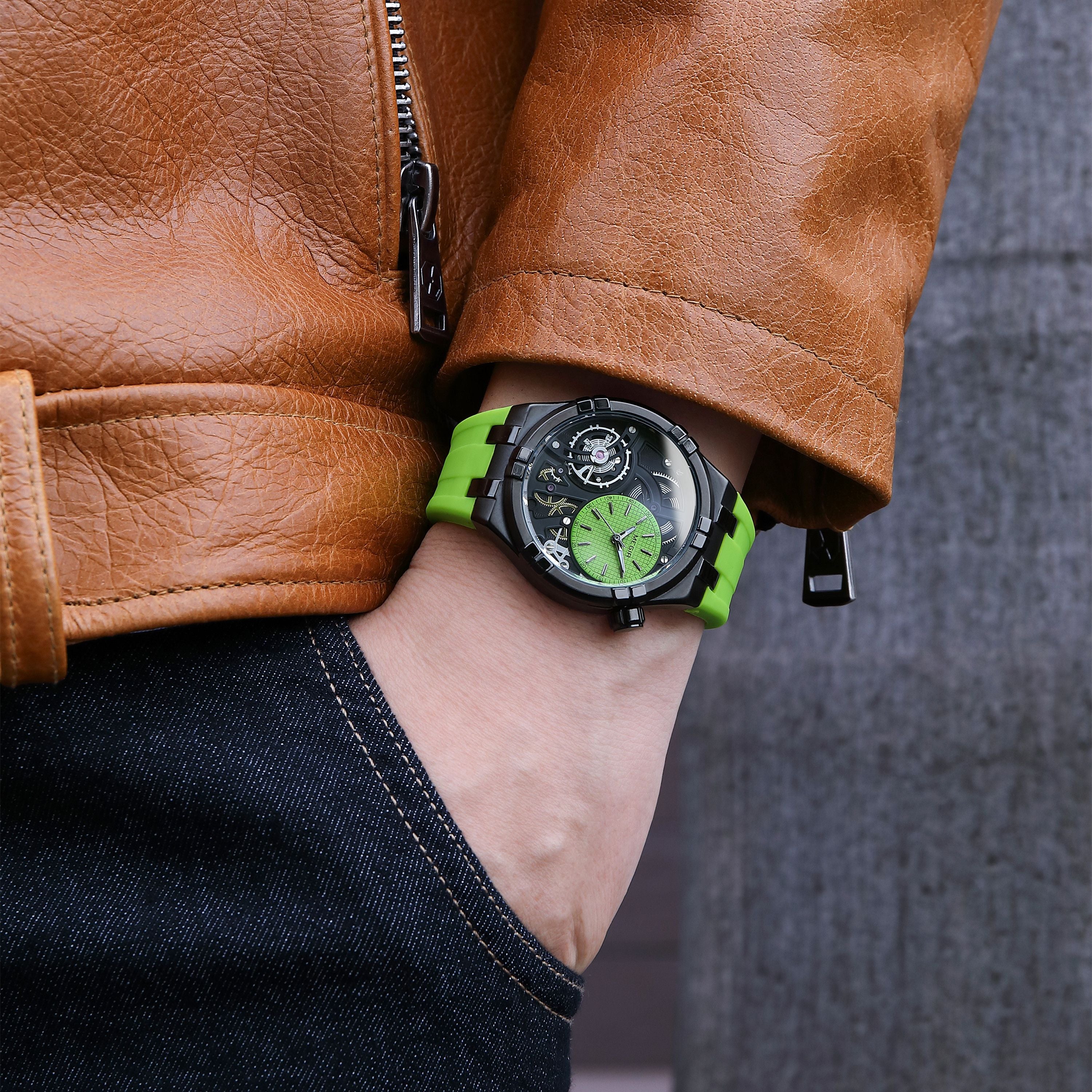 MEGIR Luxury Brand Men Watch Waterproof Quartz Sport Wristwatch Luminous Hands Hollow Casual Silicone Clock Relogio Masculino 8111