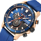 MEGIR Luxury Military Watches for Men Fashion Sport Quartz Wristwatch Waterproof Silicone Band Male Clock Chronograph with Date 2224