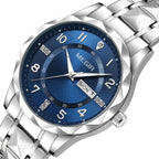 MEGIR Luxury Business Men Watches Stainless Steel Strap Clock Quartz Casual Wristwatch Waterproof Calendar Week Display 1093