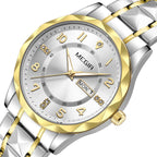 MEGIR Luxury Business Men Watches Stainless Steel Strap Clock Quartz Casual Wristwatch Waterproof Calendar Week Display 1093