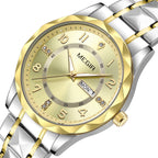 MEGIR Luxury Business Men Watches Stainless Steel Strap Clock Quartz Casual Wristwatch Waterproof Calendar Week Display 1093