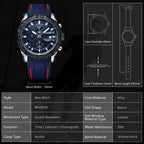 MEGIR Fashion Men's Sport Watches Silicone Strap Military Quartz Wristwatch Clock Waterproof Male Chronograph Montre Homme 2055
