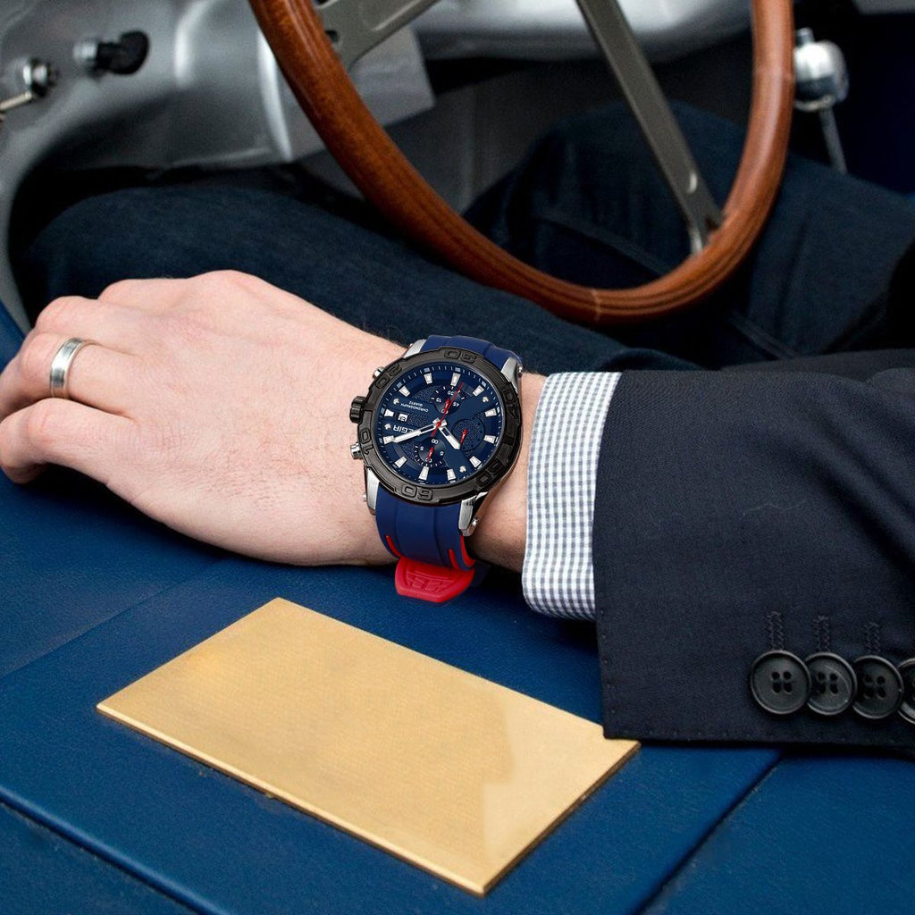 MEGIR Fashion Men's Sport Watches Silicone Strap Military Quartz Wristwatch Clock Waterproof Male Chronograph Montre Homme 2055