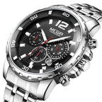 MEGIR Stainless Steel Business Watches for Men Luxury Quartz Casual Wristwatch Luminous Waterproof Date Clock Chronograph 2068