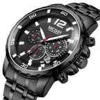 MEGIR Stainless Steel Business Watches for Men Luxury Quartz Casual Wristwatch Luminous Waterproof Date Clock Chronograph 2068