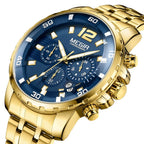 MEGIR Stainless Steel Business Watches for Men Luxury Quartz Casual Wristwatch Luminous Waterproof Date Clock Chronograph 2068