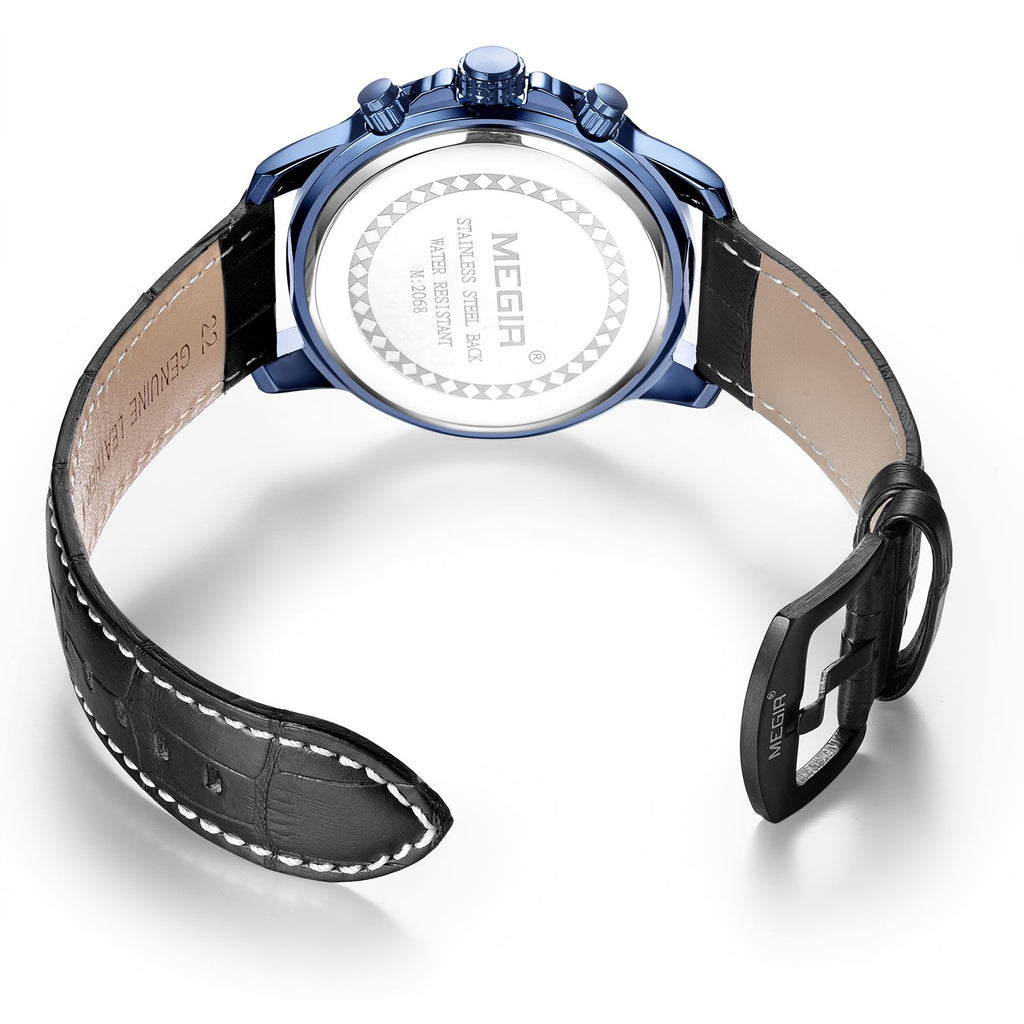 MEGIR Stainless Steel Business Watches for Men Luxury Quartz Casual Wristwatch Luminous Waterproof Date Clock Chronograph 2068