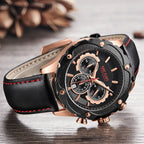 MEGIR Luxury Sport Watches for Men Waterproof Quartz Wrist Watch Chronograph Leather Military Wristwatch Clock Reloj Hombre 2070