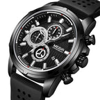 MEGIR Men Watch Silicone Strap Quartz Chronograph Wristwatch Fashion Men's Sport Watches Waterproof Calendar Reloj Hombre 2101