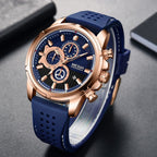 MEGIR Men Watch Silicone Strap Quartz Chronograph Wristwatch Fashion Men's Sport Watches Waterproof Calendar Reloj Hombre 2101
