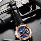 MEGIR Luxury Men Sport Watches Leather Military Quartz Wristwatch Waterproof Man Chronograph Clock 24 hour Montre Homme 2102