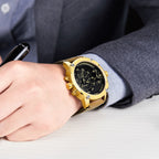 MEGIR Luxury Business Watches for Men Leather Strap Casual Sports Wristwatch Chronograph Waterproof Male Clock Reloj Hombre 2093