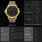 MEGIR Luxury Business Watches for Men Leather Strap Casual Sports Wristwatch Chronograph Waterproof Male Clock Reloj Hombre 2093