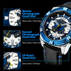 MEGIR Luxury Men Casual Sport Watch Leather Strap Quartz Wristwatch Waterproof Calendar Man Chronograph Clock Montre Homme 2118