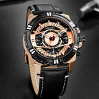 MEGIR Luxury Men Casual Sport Watch Leather Strap Quartz Wristwatch Waterproof Calendar Man Chronograph Clock Montre Homme 2118
