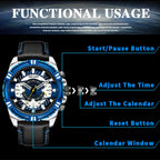 MEGIR Luxury Men Casual Sport Watch Leather Strap Quartz Wristwatch Waterproof Calendar Man Chronograph Clock Montre Homme 2118