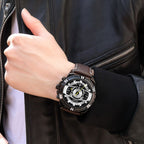 MEGIR Luxury Men Casual Sport Watch Leather Strap Quartz Wristwatch Waterproof Calendar Man Chronograph Clock Montre Homme 2118