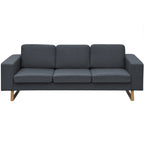NNEVL 3-Seater Sofa Fabric Dark Grey-1