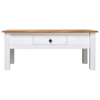 NNEVL Coffee Table White 100x60x45 cm Solid Pine Wood Panama Range-1
