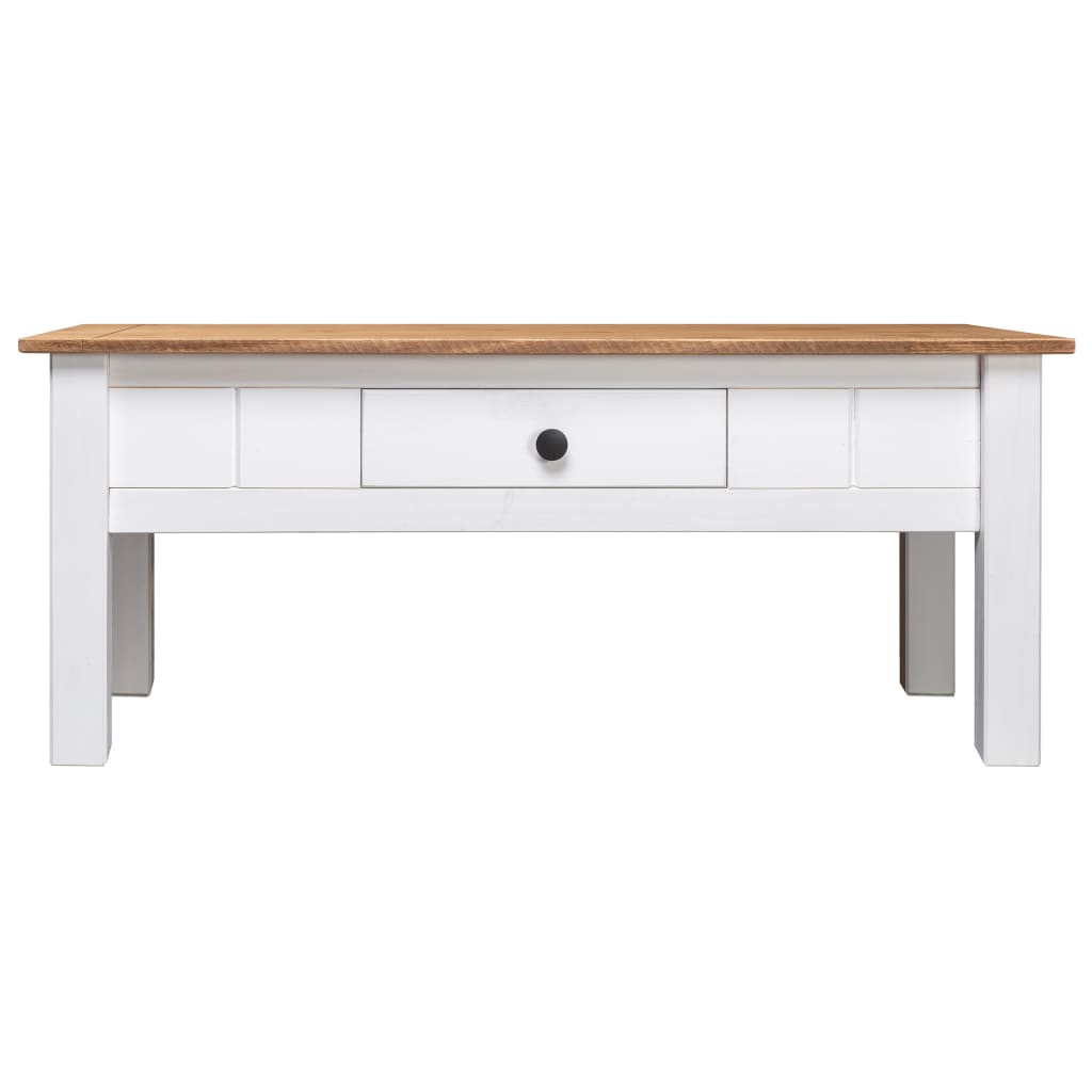 NNEVL Coffee Table White 100x60x45 cm Solid Pine Wood Panama Range