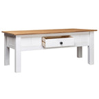 NNEVL Coffee Table White 100x60x45 cm Solid Pine Wood Panama Range-2