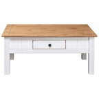 NNEVL Coffee Table White 100x60x45 cm Solid Pine Wood Panama Range-4