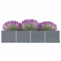 NNEVL Garden Raised Bed Galvanised Steel 320x40x45 cm Grey-0