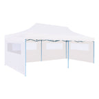 NNEVL Folding Pop-up Partytent with Sidewalls 3x6 m Steel White-0