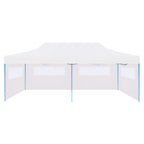 NNEVL Folding Pop-up Partytent with Sidewalls 3x6 m Steel White-2