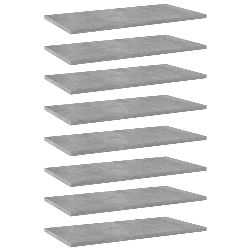 NNEVL Bookshelf Boards 8 pcs Concrete Grey 60x30x1.5 cm Chipboard-0