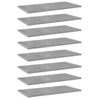 NNEVL Bookshelf Boards 8 pcs Concrete Grey 60x30x1.5 cm Chipboard-0