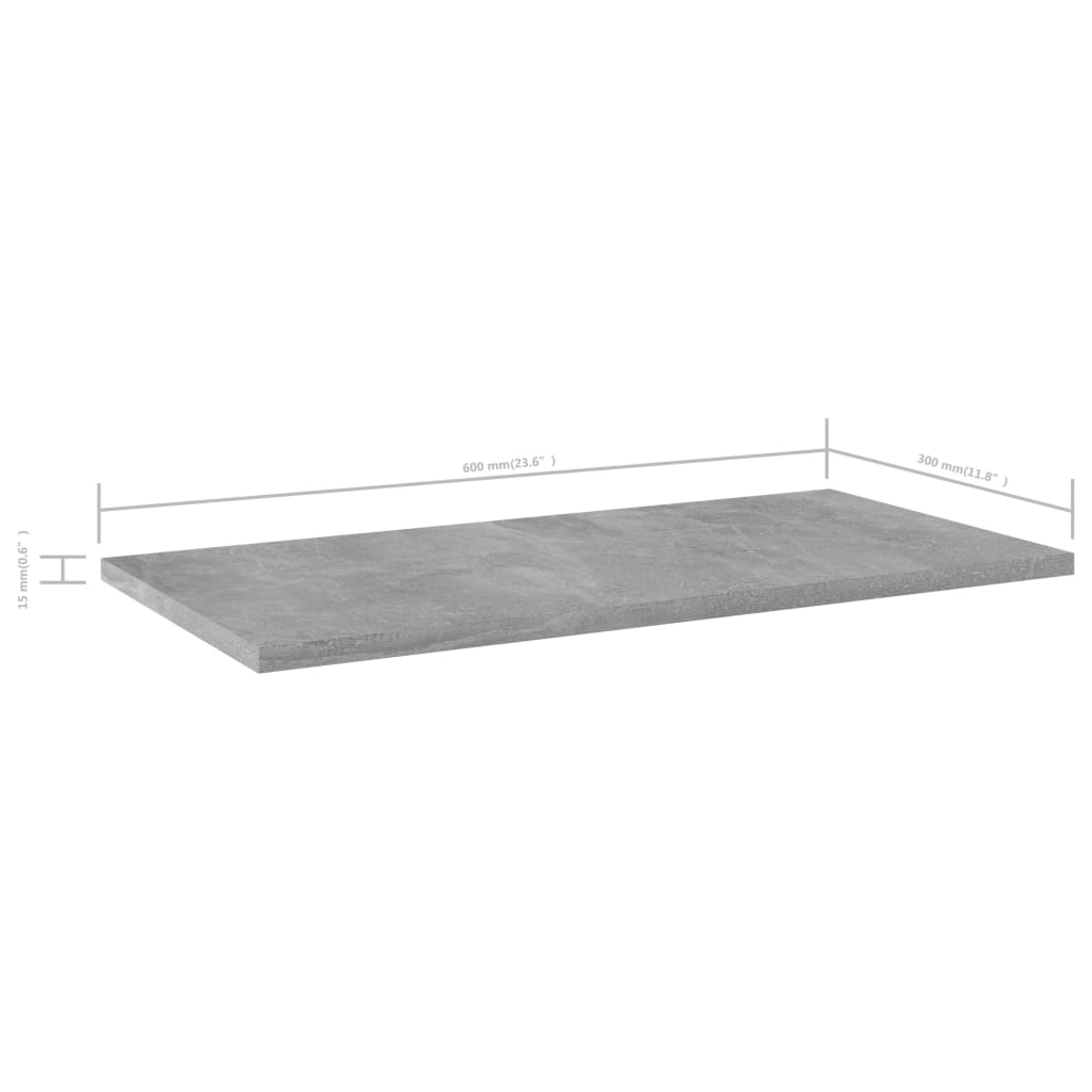 NNEVL Bookshelf Boards 8 pcs Concrete Grey 60x30x1.5 cm Chipboard-2