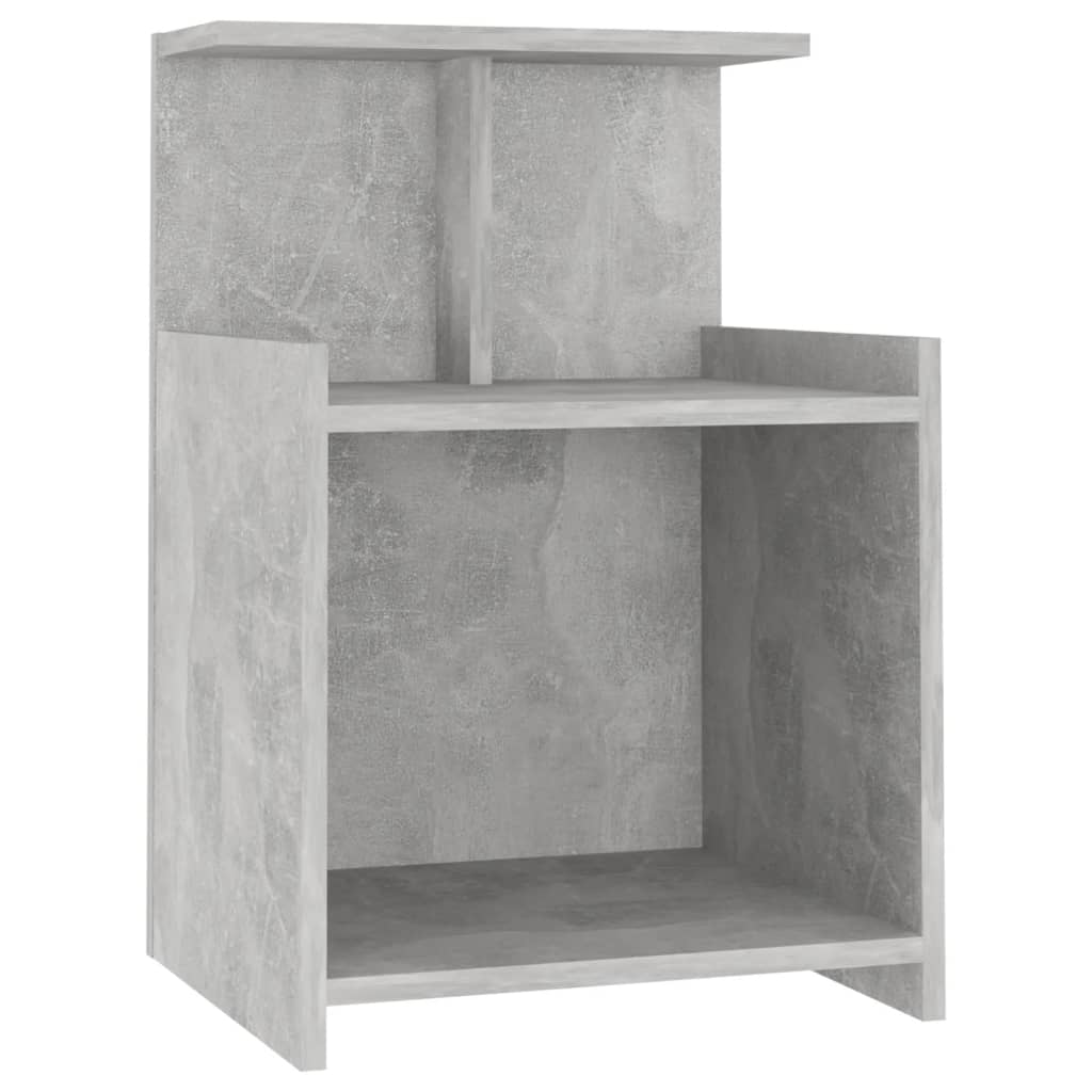 NNEVL Bed Cabinet Concrete Grey 40x35x60 cm Chipboard-1