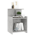 NNEVL Bed Cabinet Concrete Grey 40x35x60 cm Chipboard-2
