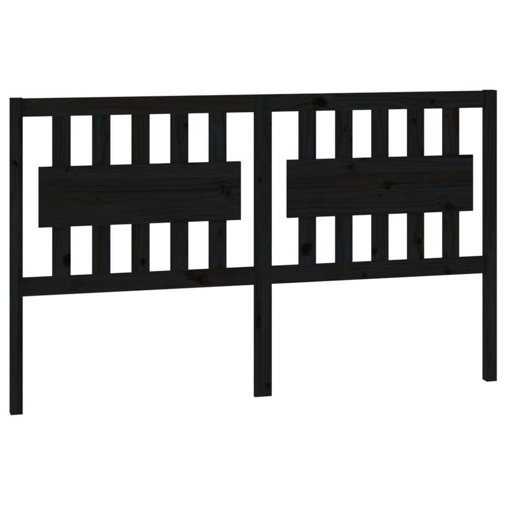 NNEVL Bed Headboard Black 155.5x4x100 cm Solid Wood Pine