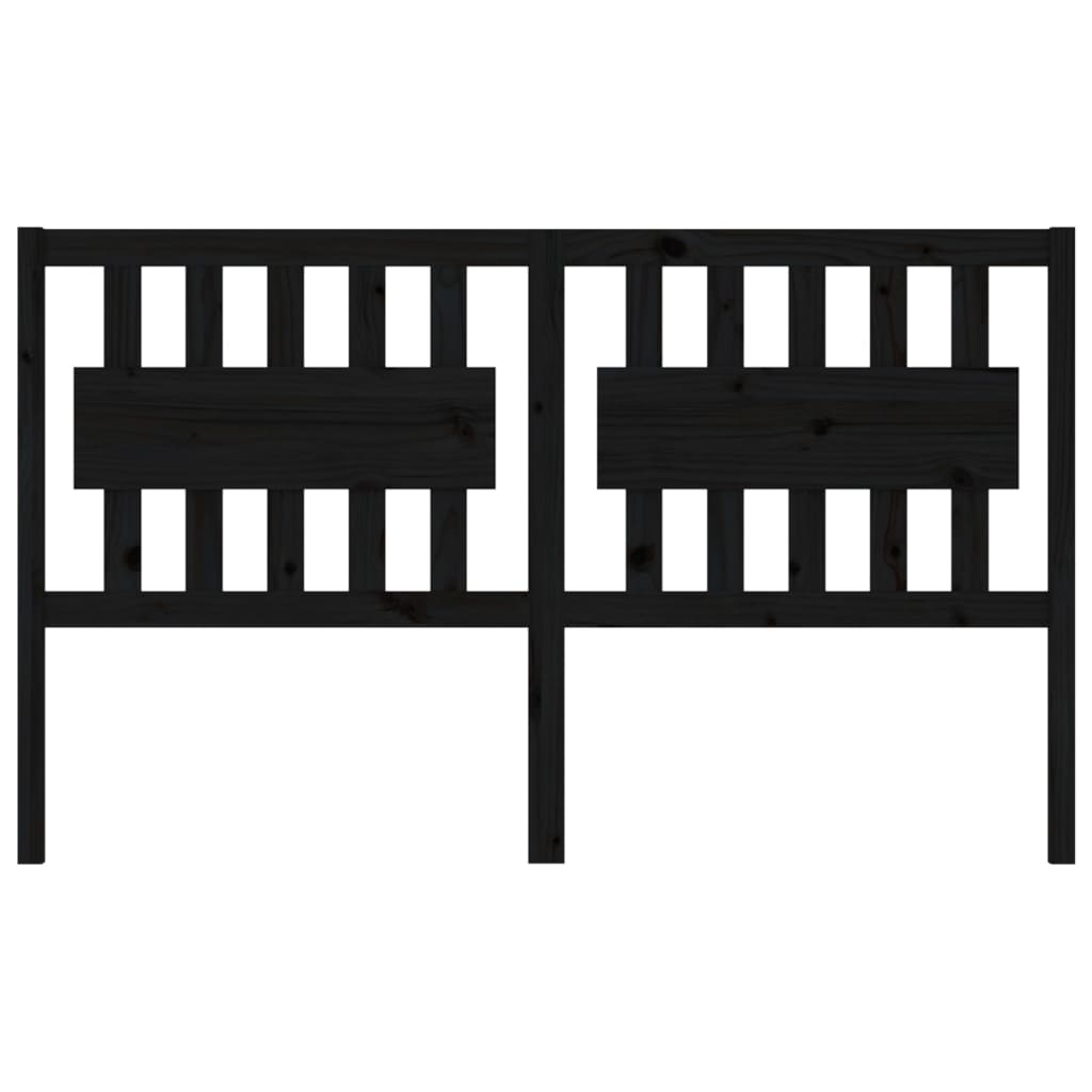 NNEVL Bed Headboard Black 155.5x4x100 cm Solid Wood Pine-2