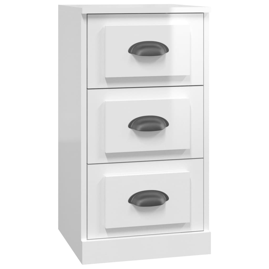 NNEVL Sideboard High Gloss White 36x35.5x67.5 cm Engineered Wood-1