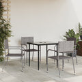 NNEVL 5 Piece Garden Dining Set Grey and Black Poly Rattan and Steel-0